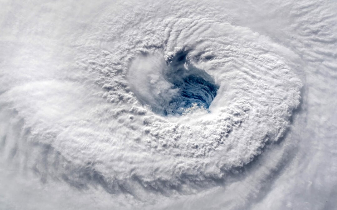Satellite view of an hurricane. Elements of this image furnished by NASA.